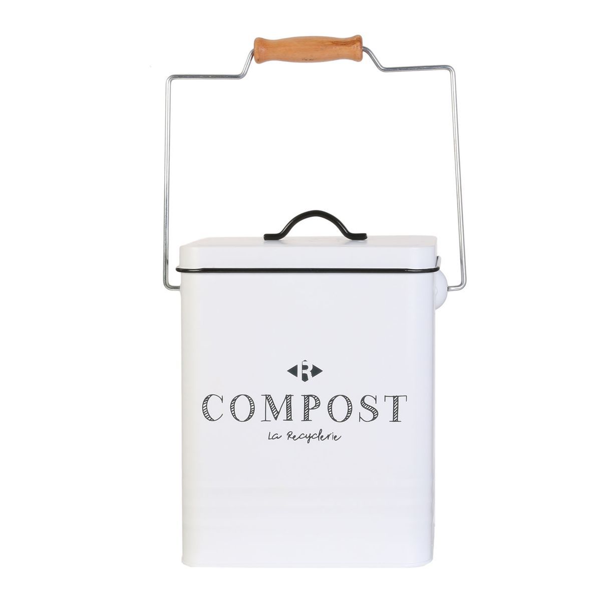  Boite de compost 5 litres bois et acier inoxydable