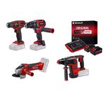 Einhell Kit perçage sans fil Einhell – Perceuses, meuleuse, perforateur + 2 batteries 4.0Ah + chargeur