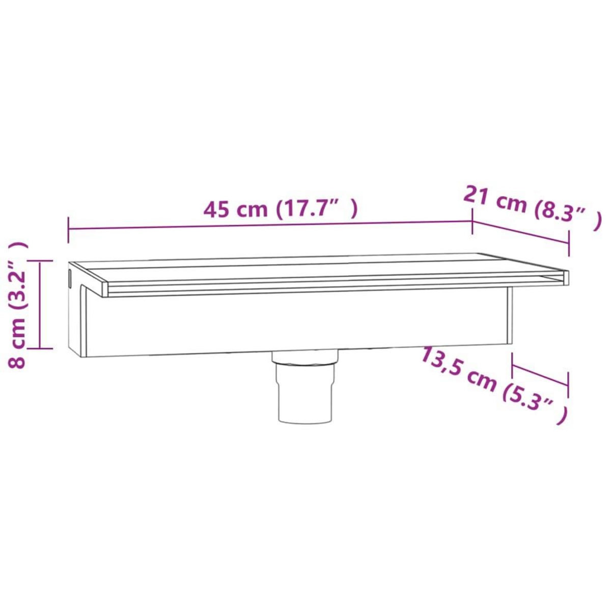 VIDAXL Deversoir pour cascade avec LED RVB Acrylique 45 cm