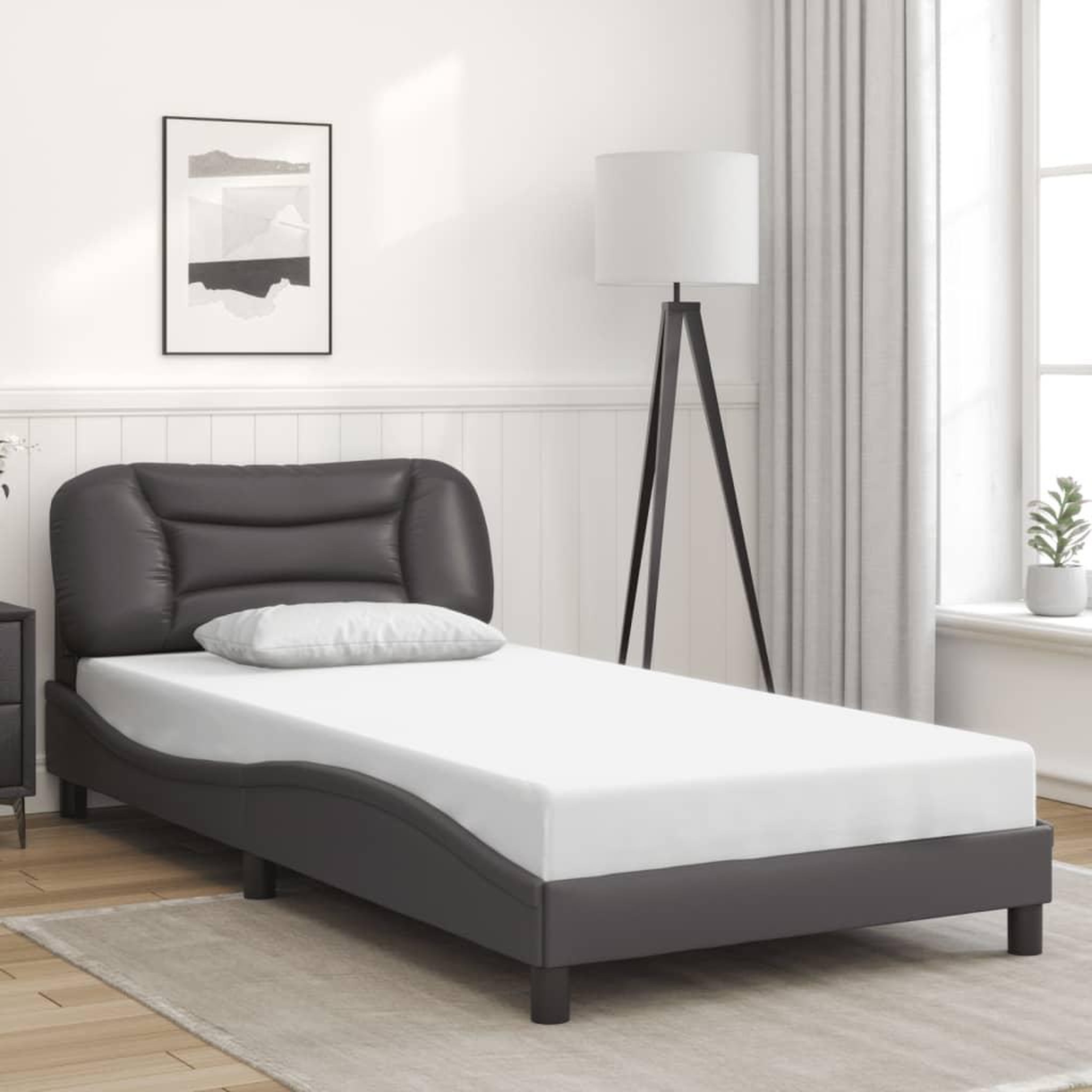 Voir la diapositive 4 : VIDAXL Cadre de lit avec LED sans matelas gris 100x200 cm