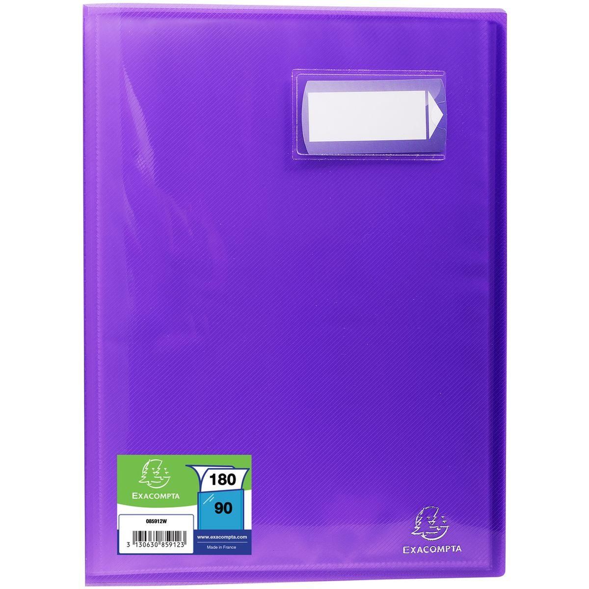 EXACOMPTA Porte vues A4 180 vues Crystal violet