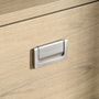 Voir la diapositive 5 : HOMCOM Meuble TV réversible design contemporain porte abattante 2 compartiments 4 niches MDF aspect chêne clair noir