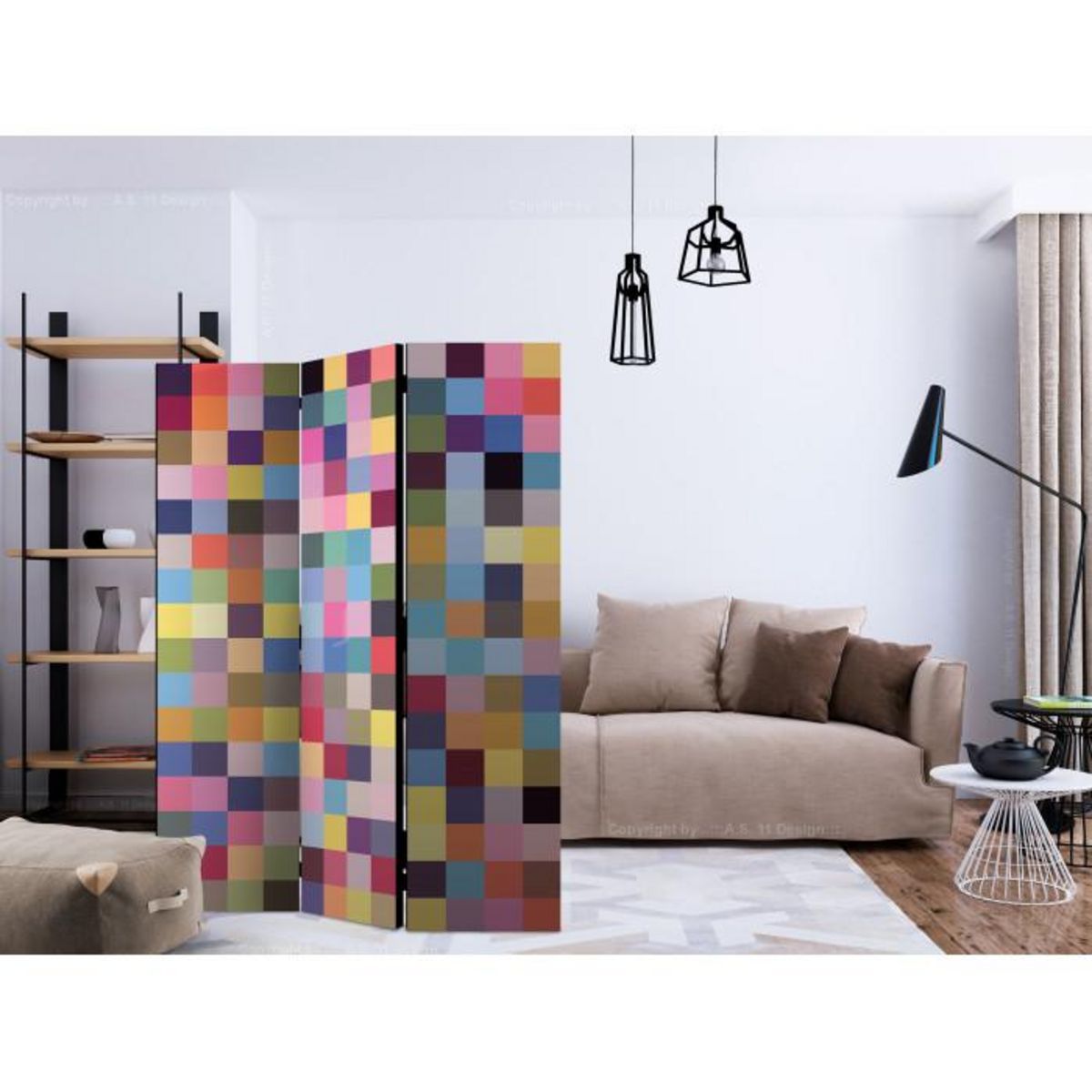 Paris Prix Paravent 3 Volets  Full Range of Colors  135x172cm