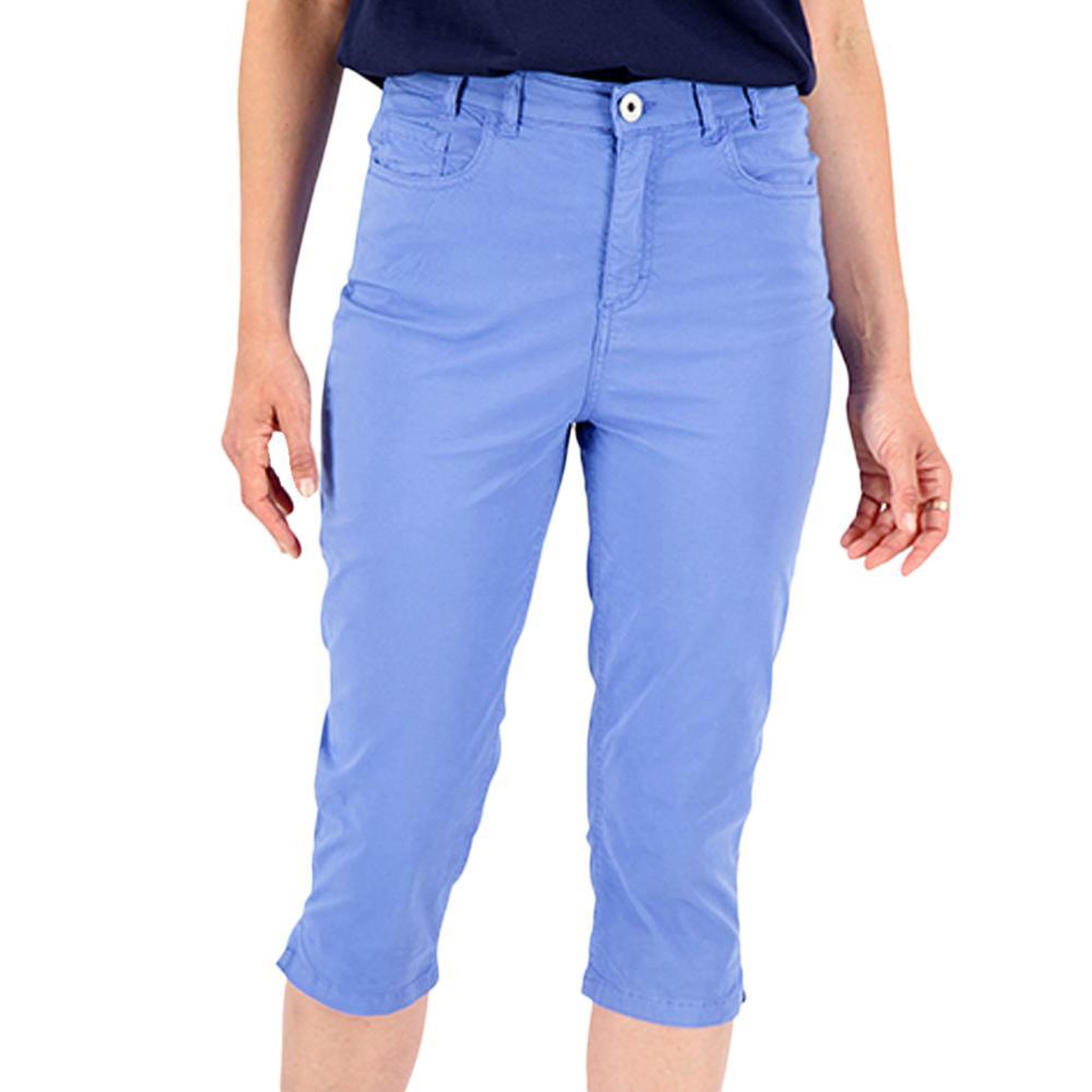 Voir la diapositive 2 : TBS Pantacourt corsaire bleu femme tbs santacor