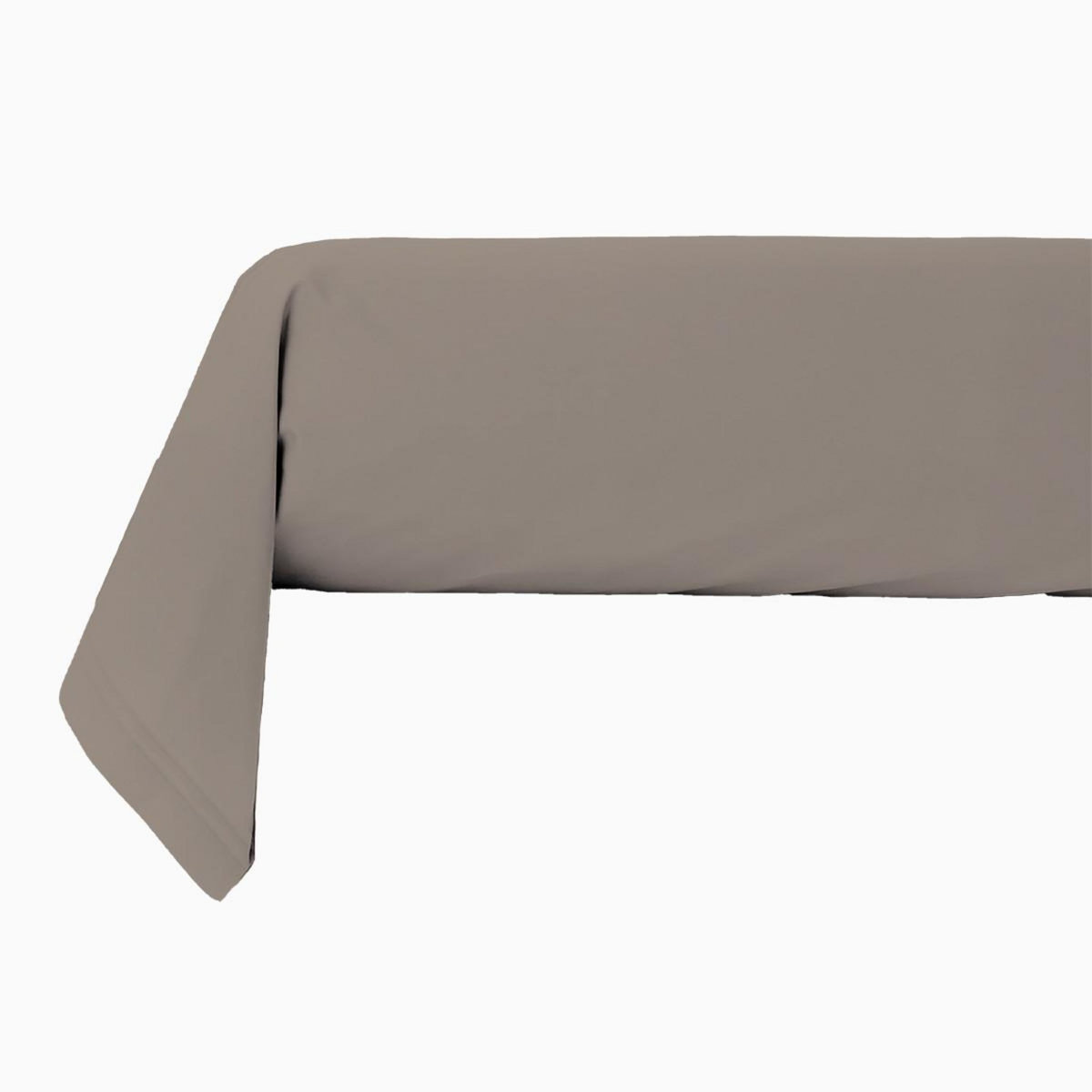 FUTURE HOME Taie traversin en coton 57 fils unie taupe 85x185cm