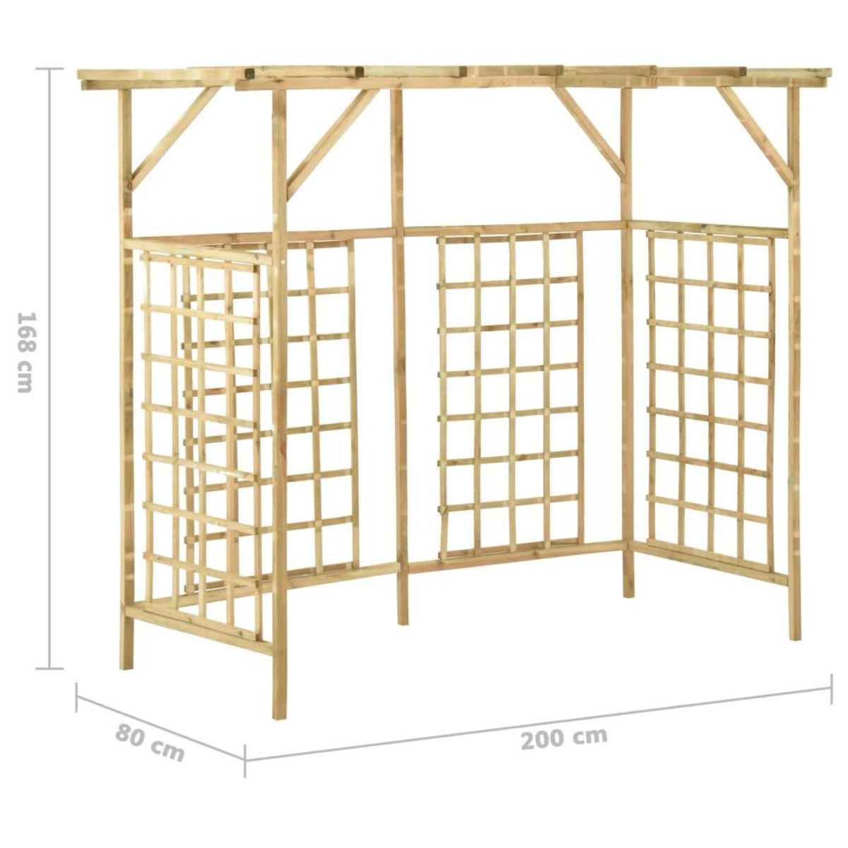 VIDAXL Pergola de jardin pour poubelles triples Bois de pin impregne