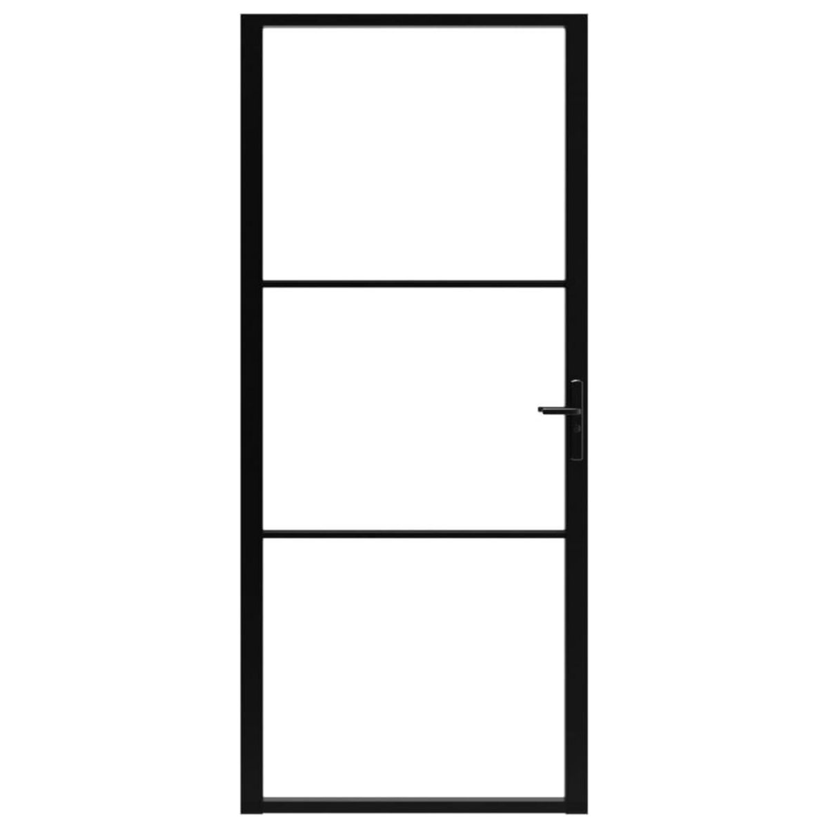 VIDAXL Porte interieure Verre ESG et aluminium 102,5x201,5 cm Noir