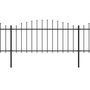 Voir la diapositive 2 : VIDAXL Cloture de jardin a dessus en lance Acier (0,5-0,75)x11,9m Noir