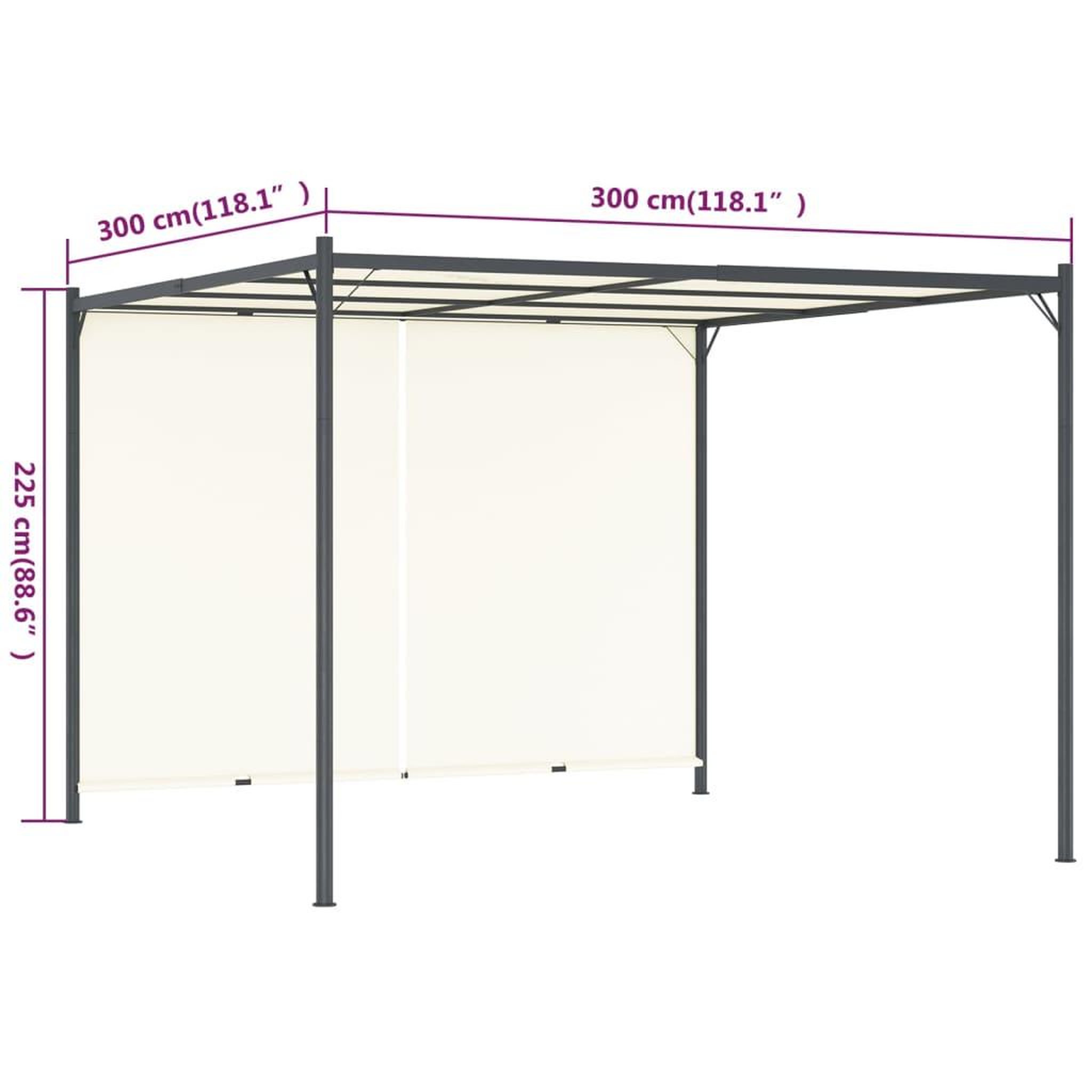 Voir la diapositive 6 : VIDAXL Pergola avec toit reglable Creme Blanc 3x3 m Acier