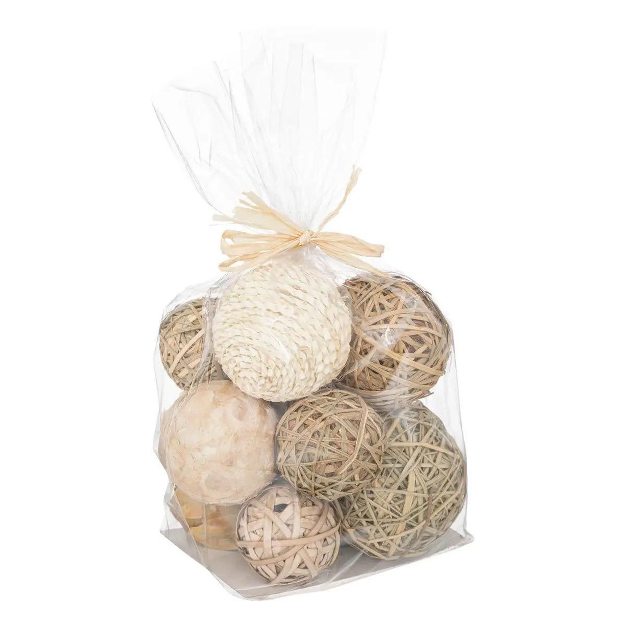 ATMOSPHERA Lot de boules décoratives  tressé  30cm naturel