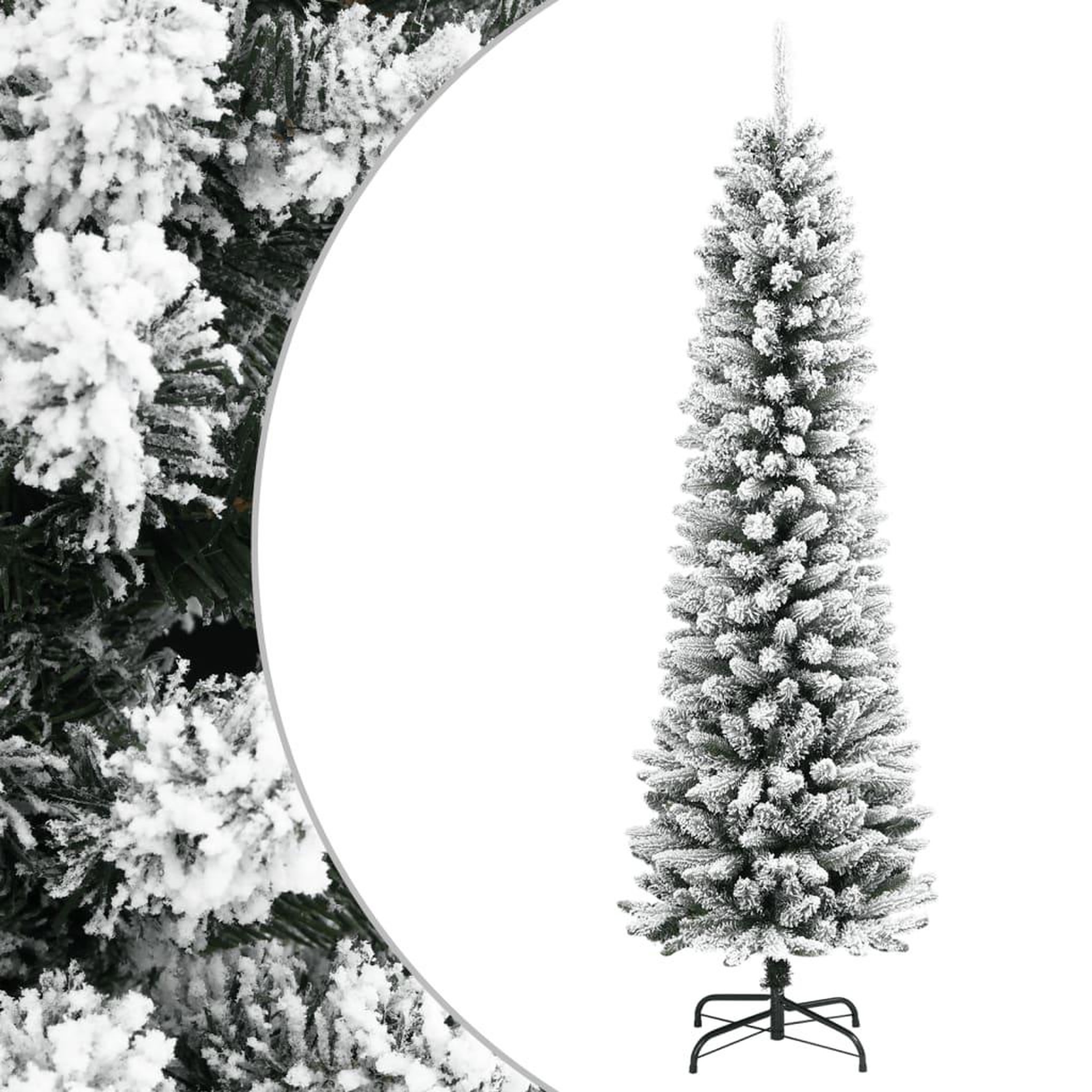 VIDAXL Sapin de Noël artificiel mince avec neige floquee 150 cm PVC/PE