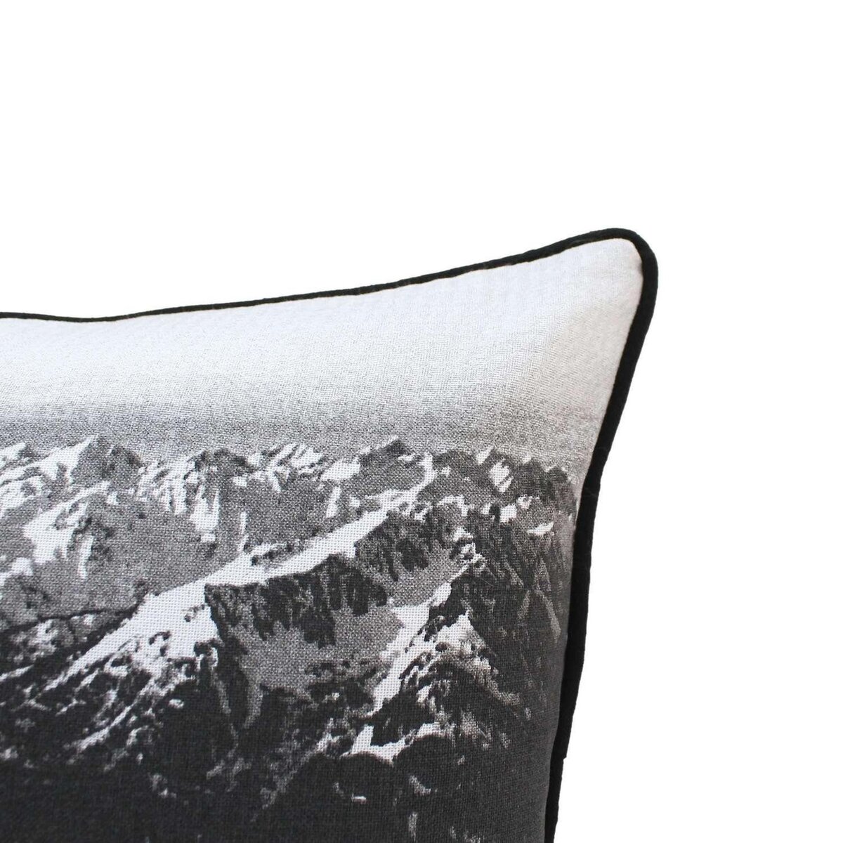 TOILINUX Coussin imprimé montagne Epicéa - 30 x 50 cm - Blanc