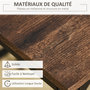 Voir la diapositive 6 : HOMCOM Ensemble table de bar 4 tabourets design industriel métal noir aspect bois