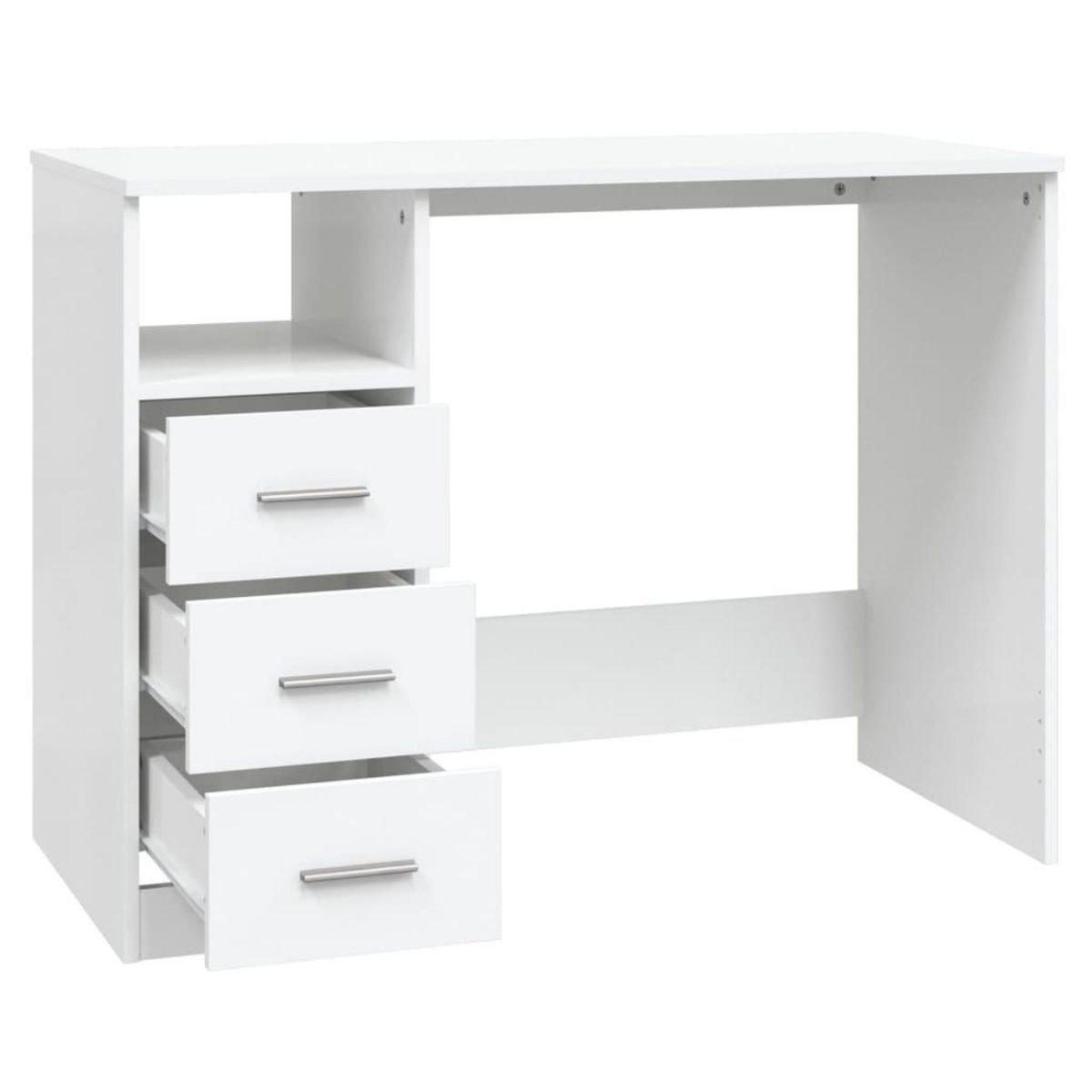 VIDAXL Bureau avec tiroirs Blanc 102x50x76 cm Bois d'ingenierie