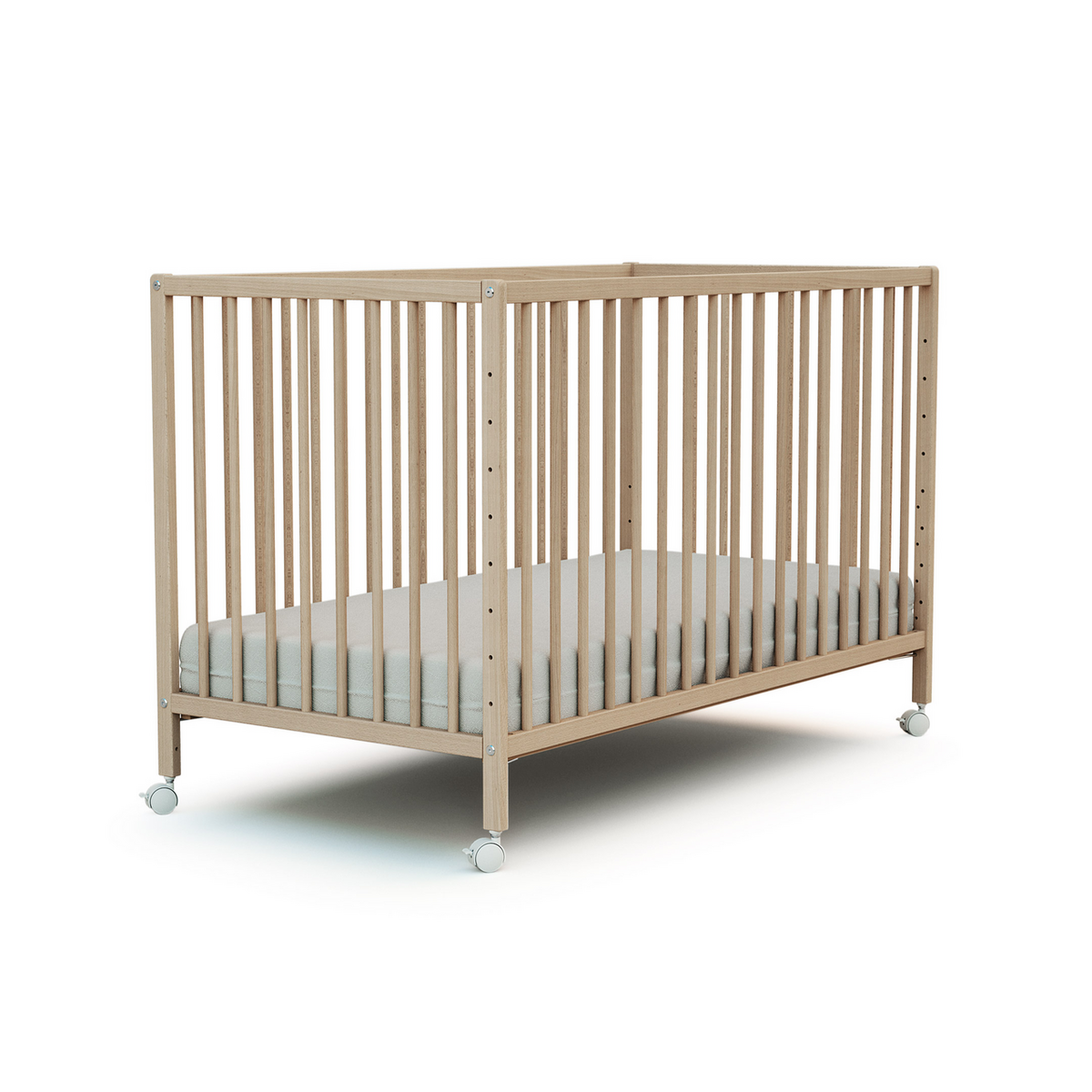 WEBABY Lit bébé cododo en bois avec roulettes 60 x 120 cm LIO