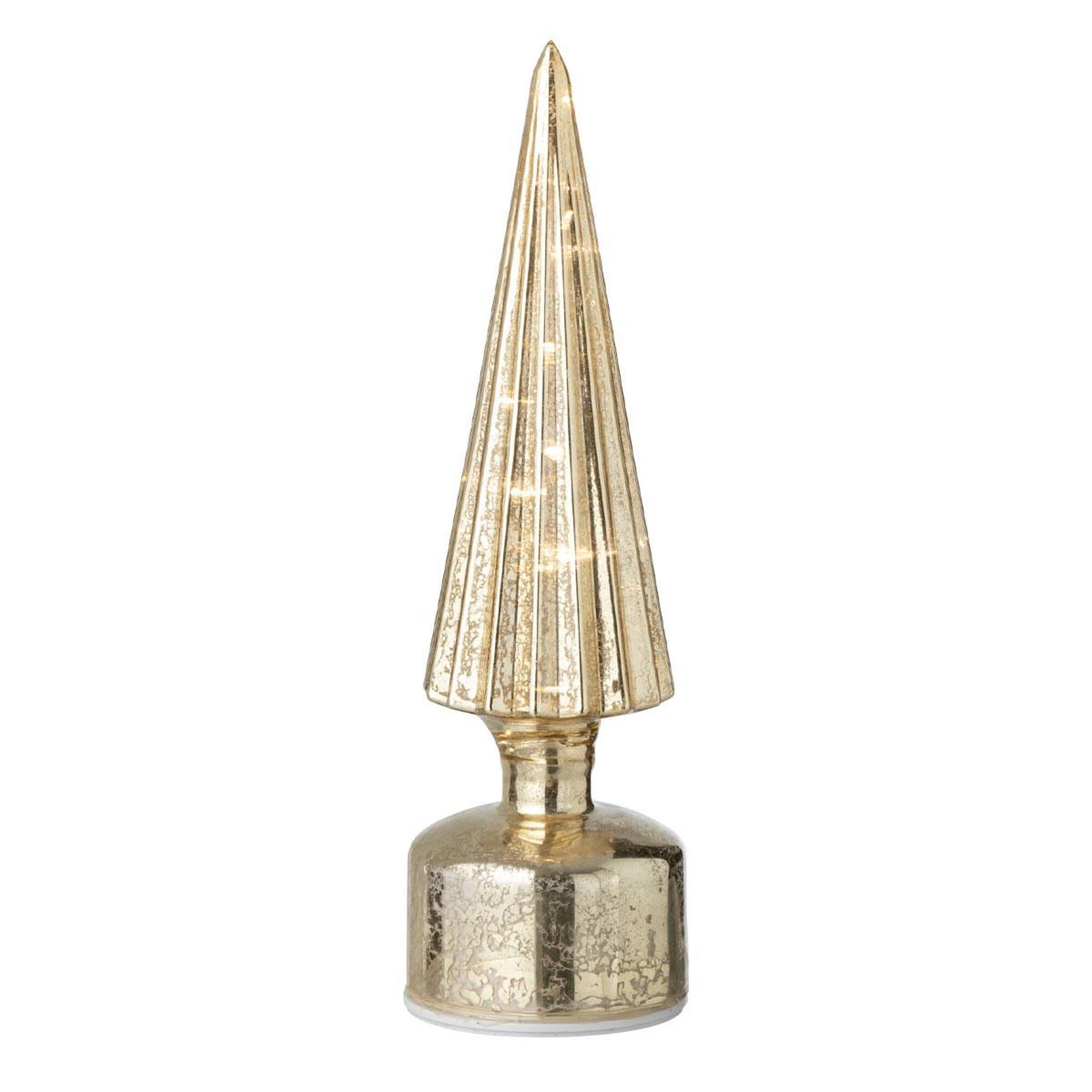 J-LINE Sapin tournant à led  lenard  31cm doré