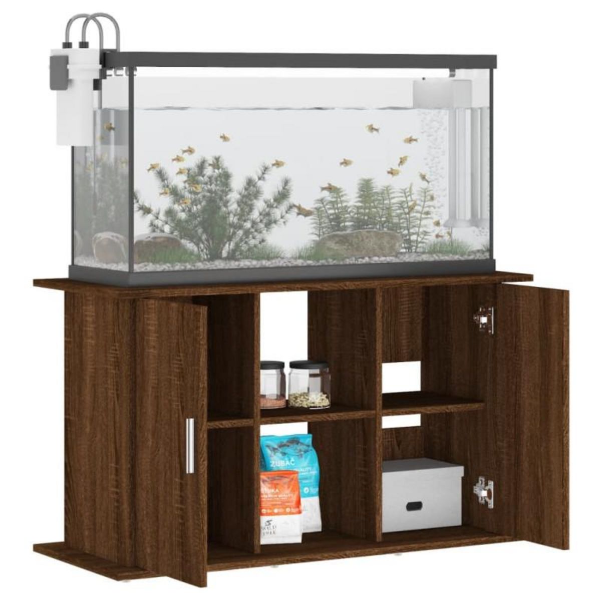 VIDAXL Support d aquarium chêne marron 101x41x58 cm bois d ingénierie