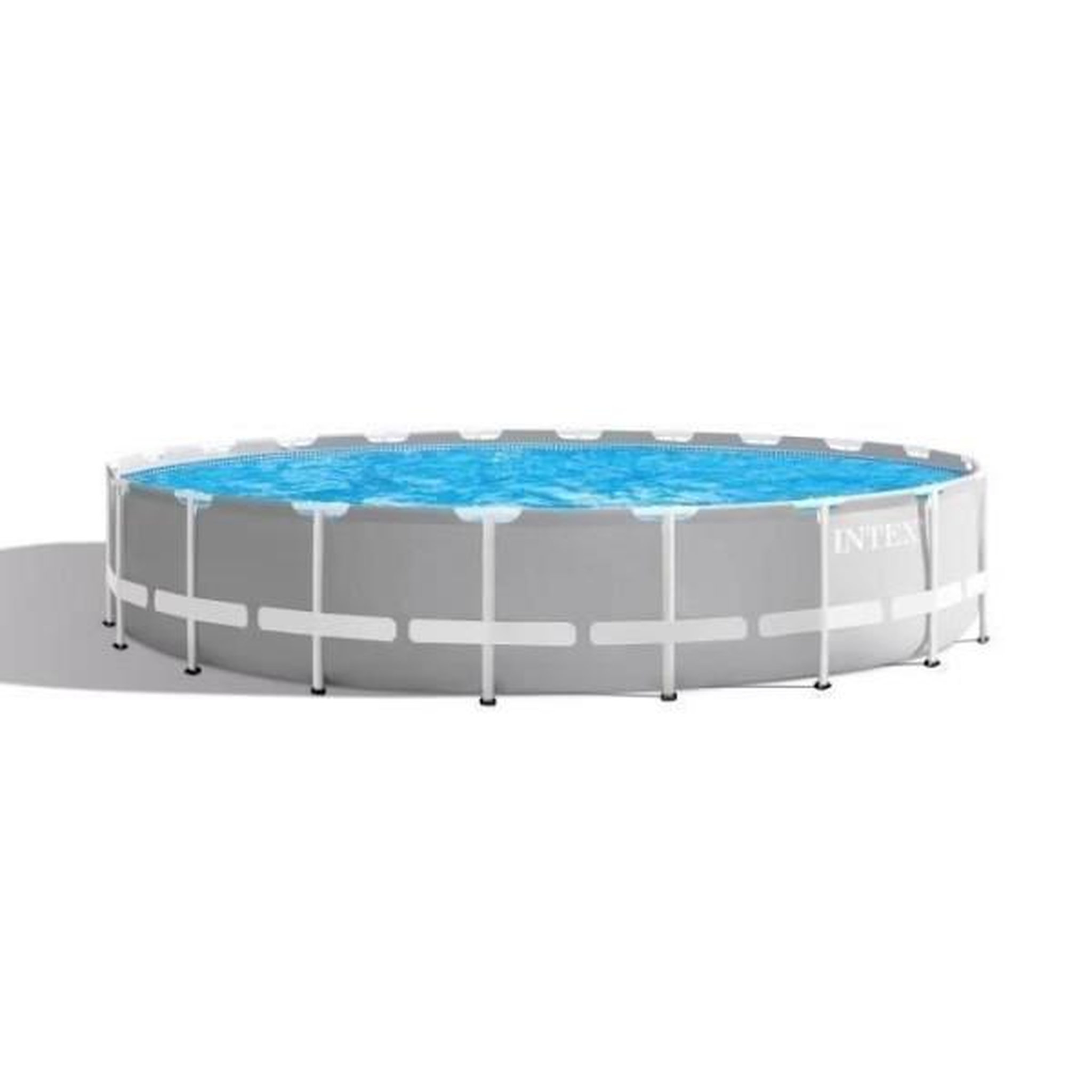 INTEX Kit Piscine hors sol tubulaire INTEX - Pris Frame - 610 x 132 cm - Ronde (Pompe, bâche, tapis de sol et échelle) - 26756NP