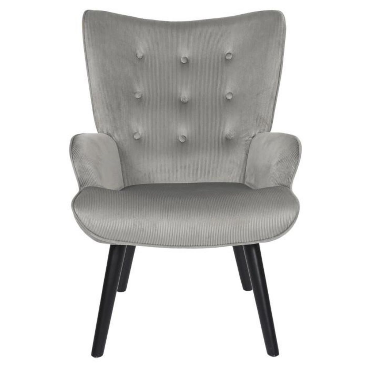 Paris Prix Fauteuil en Velours Côtelé  Giulia  96cm Gris