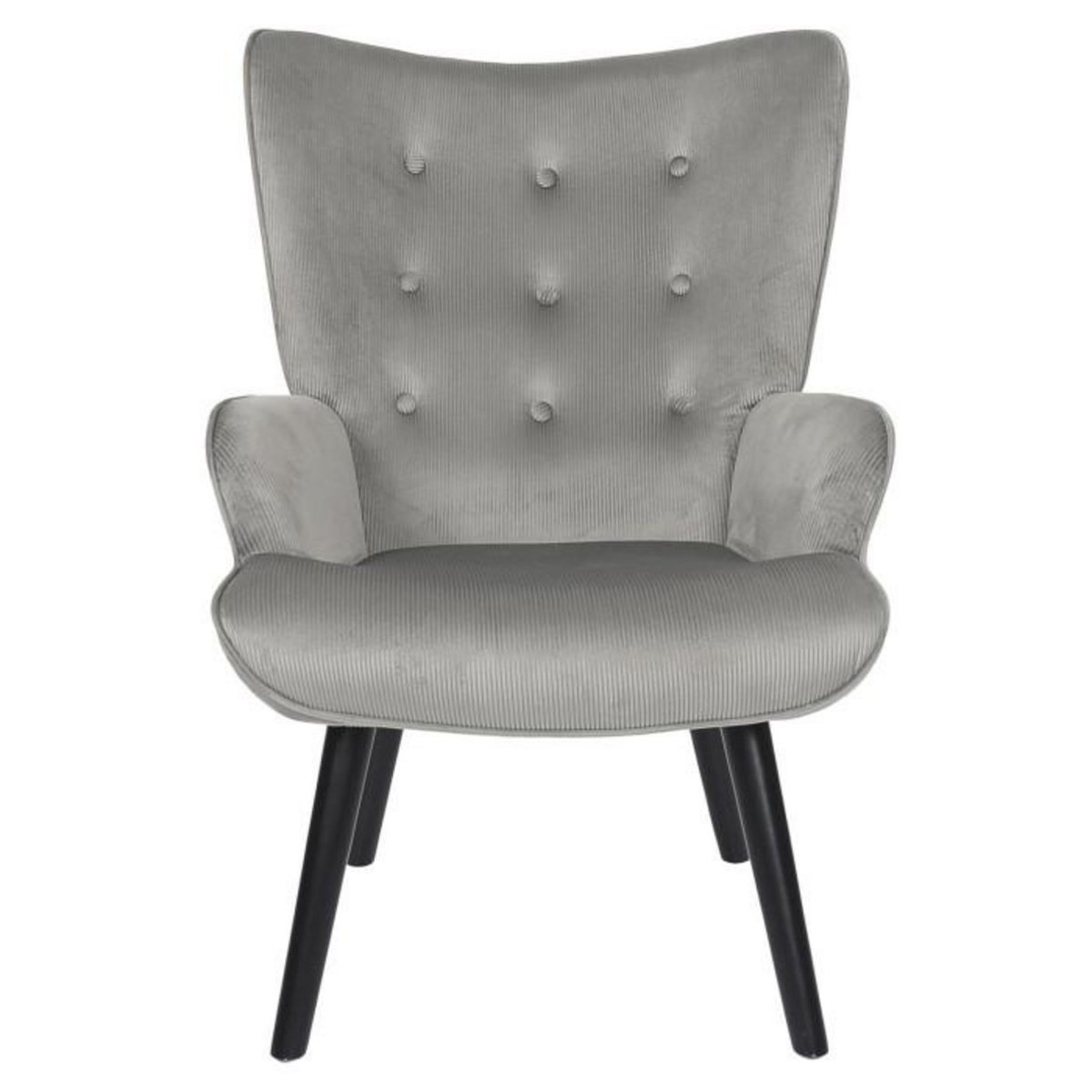 Paris Prix Fauteuil en Velours Côtelé  Giulia  96cm Gris