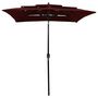 Voir la diapositive 2 : VIDAXL Parasol de jardin a 3 niveaux mat en aluminium rouge bordeaux