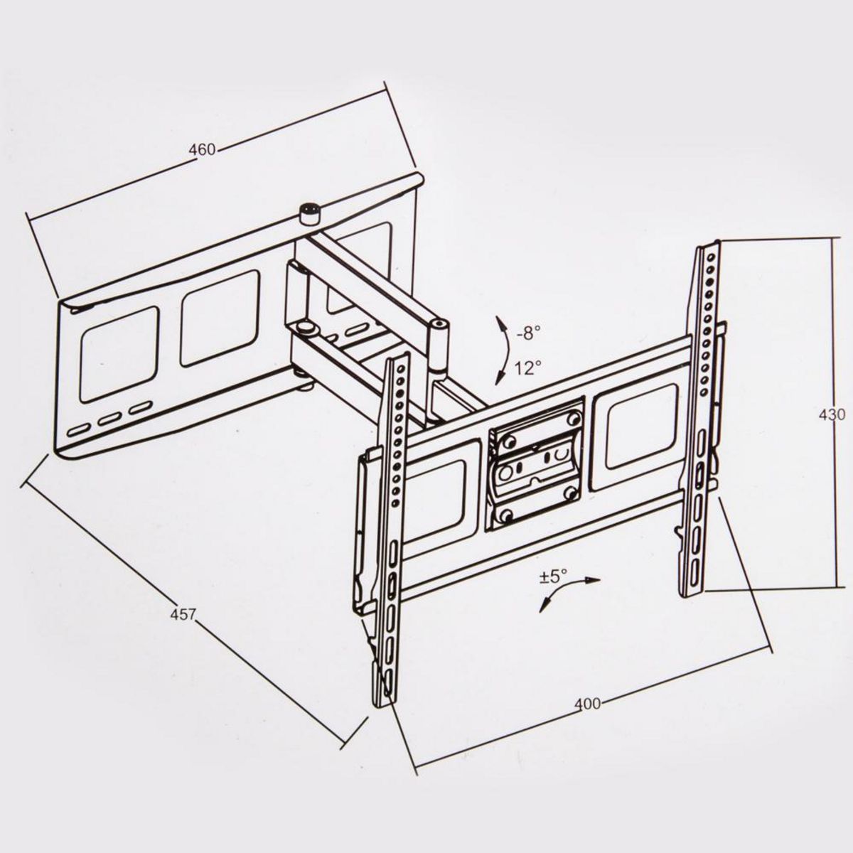 tectake Support mural TV 32 - 75  inclinable, VESA max.: 400x400, max. 70kg