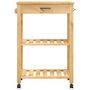 Voir la diapositive 5 : VIDAXL Chariot de cuisine MONZA 60x40x90 cm bois massif de pin