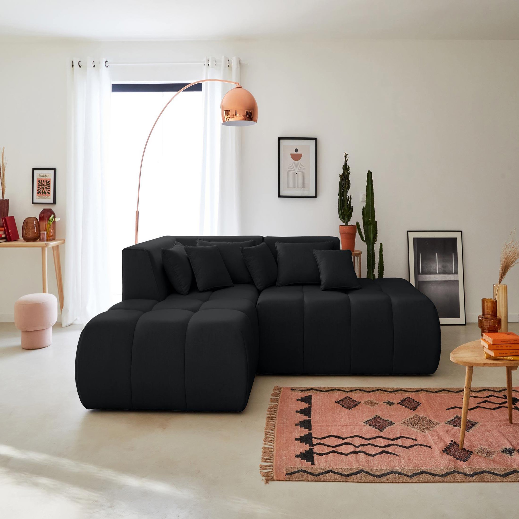 Voir la diapositive 6 : LISA DESIGN Caracas - canapé modulable d'angle gauche - 4 places - en tissu