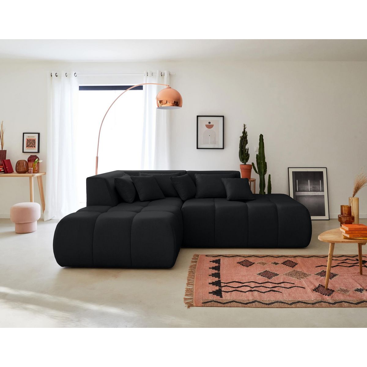 LISA DESIGN Caracas - canapé modulable d'angle gauche - 4 places - en tissu