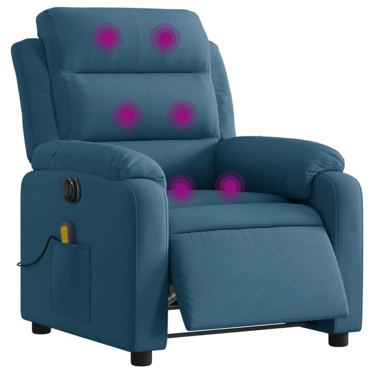 VIDAXL Fauteuil inclinable de massage electrique bleu velours