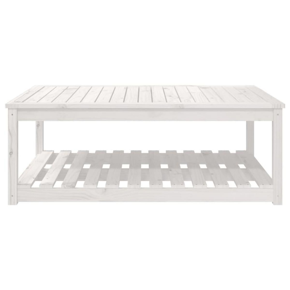 VIDAXL Table de jardin blanc 121x82,5x45 cm bois massif de pin