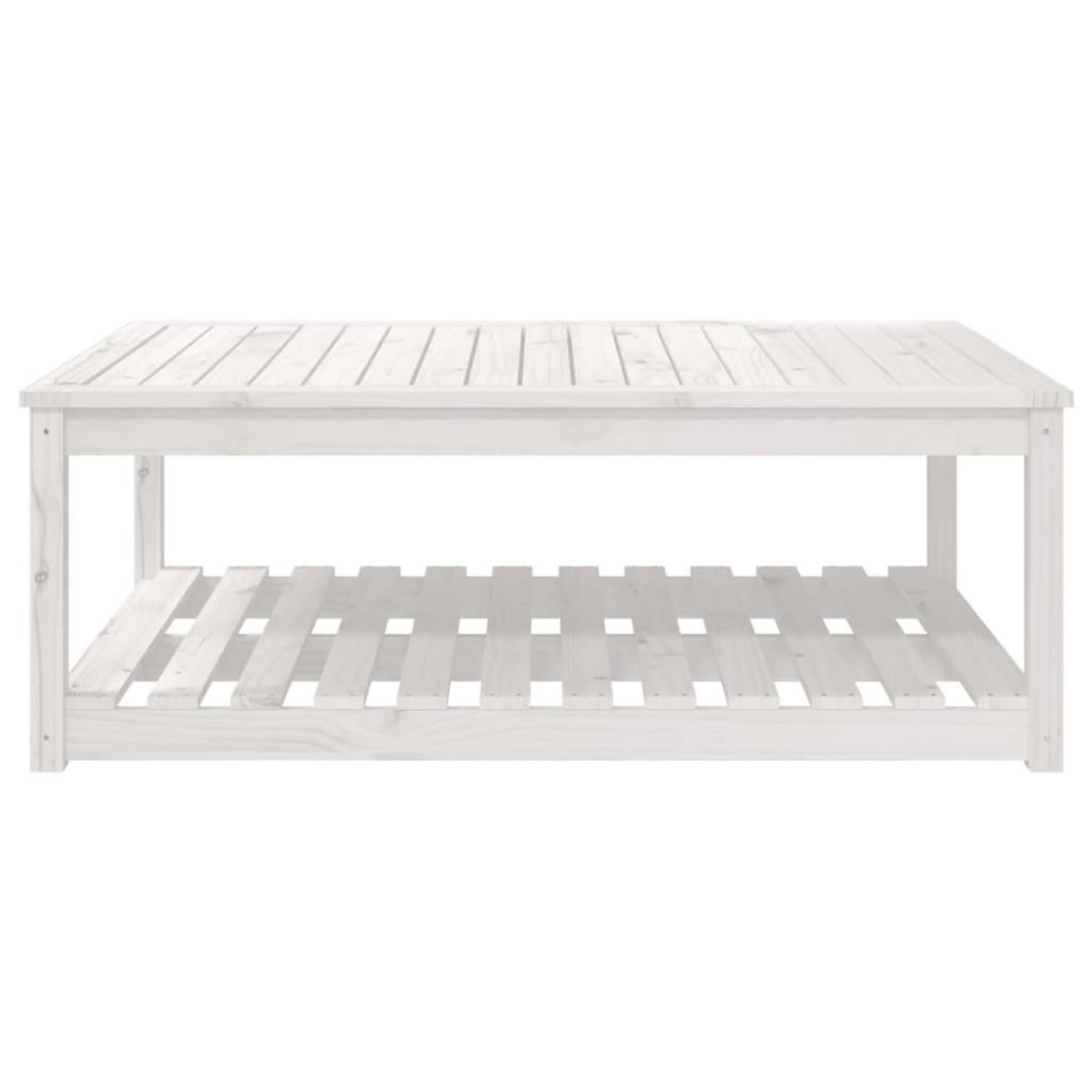 VIDAXL Table de jardin blanc 121x82,5x45 cm bois massif de pin