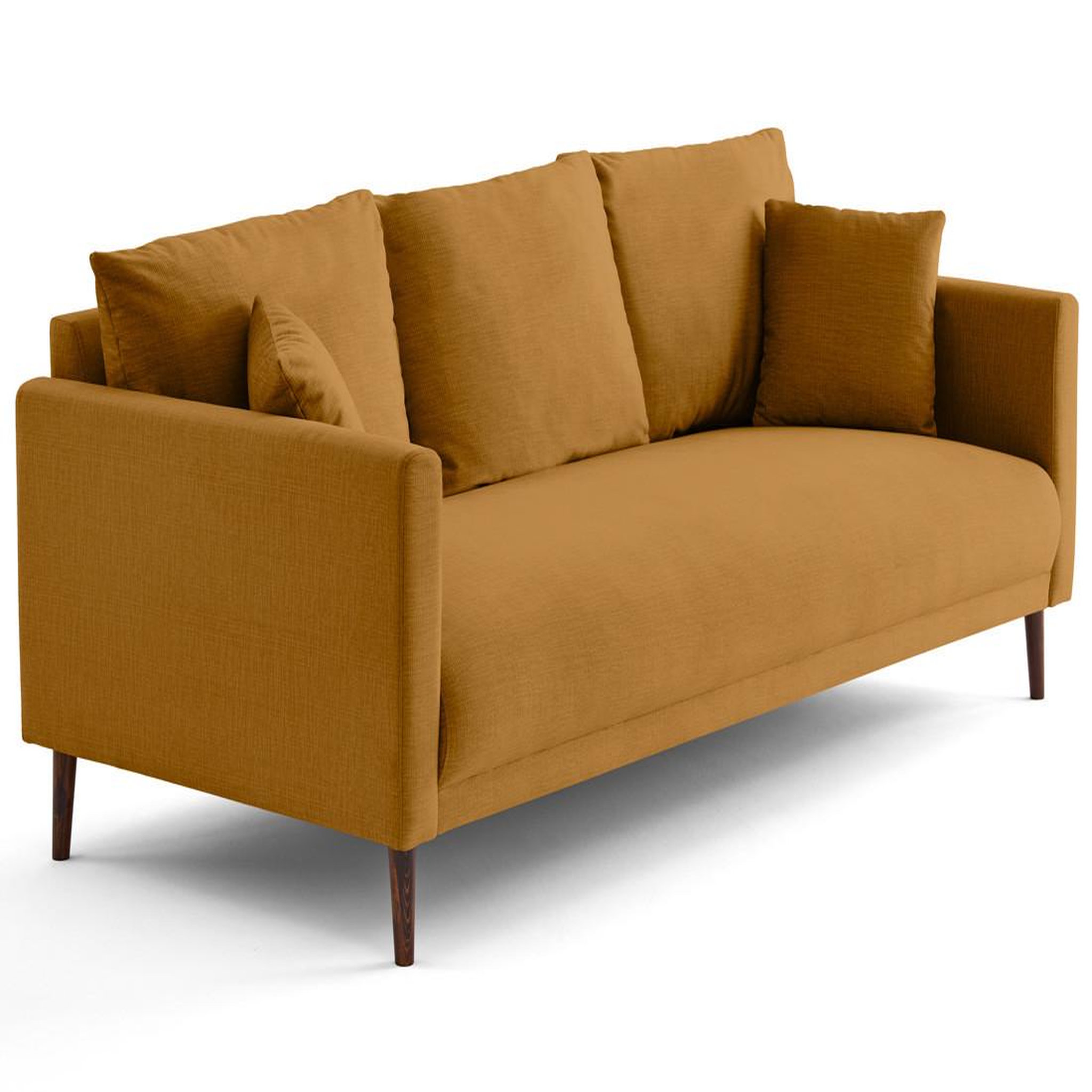 Voir la diapositive 4 : LISA DESIGN Ostrava - canapé droit 3 places en velours pieds en bois