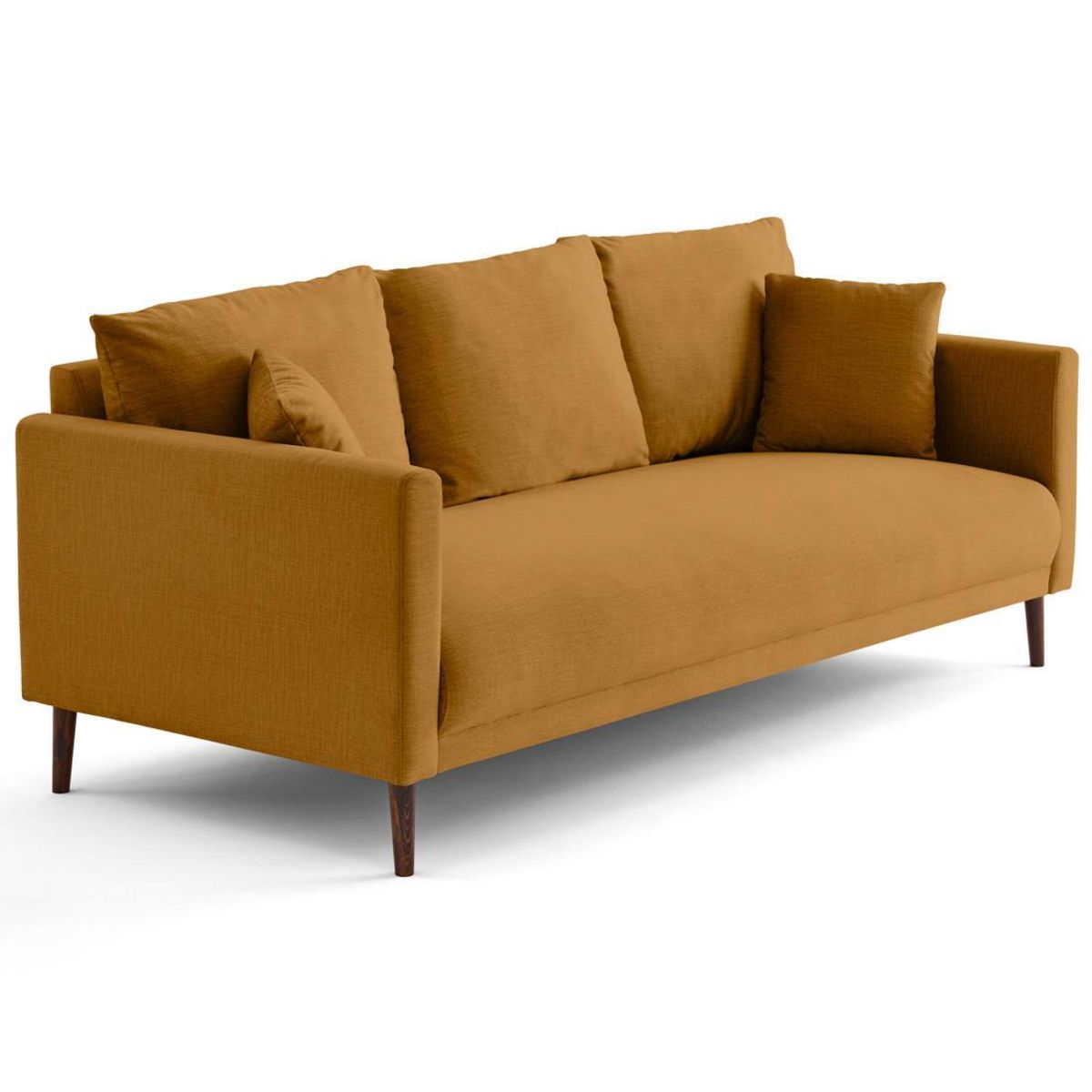 LISA DESIGN Ostrava - canapé droit 3 places en velours pieds en bois