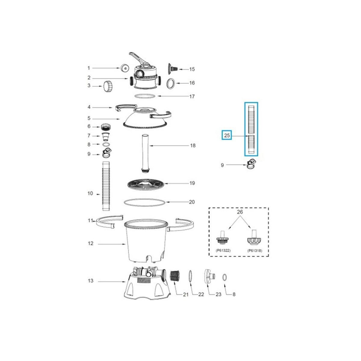 BESTWAY Tuyau d'interconnexion pour filtres à sable 3,028 m³/h - Bestway