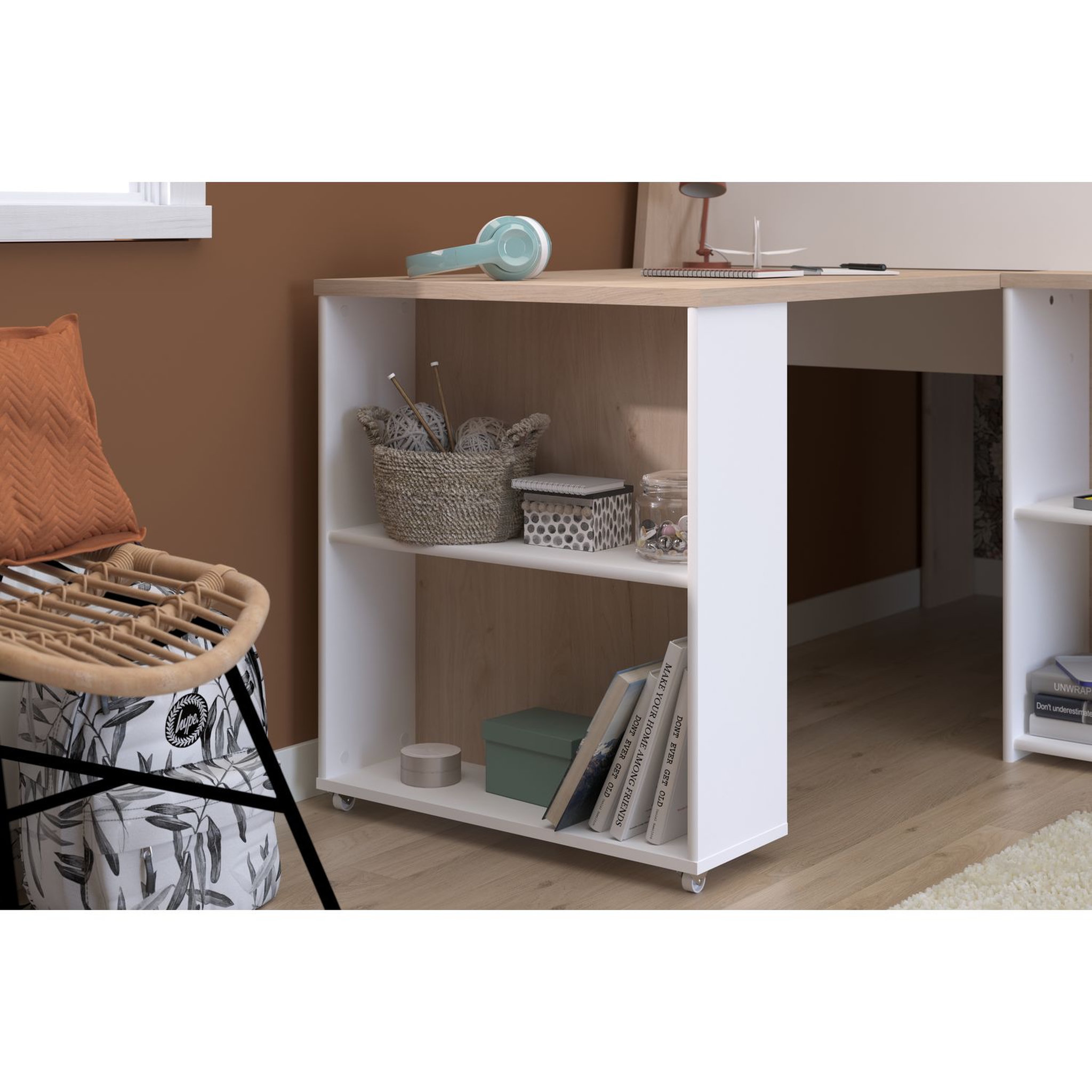 Voir la diapositive 7 : Lit combiné mi hauteur sommier inclus 90x200cm GREG