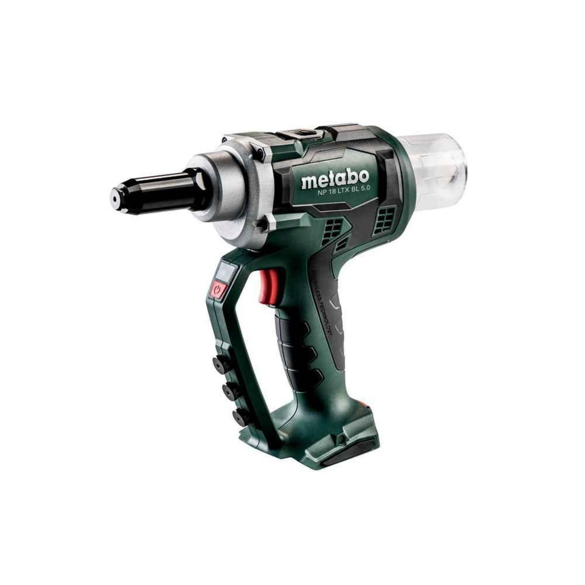 METABO SAS Riveteuse 18 V NP 18 LTX BL 5.0 - Pick+Mix (sans batterie), coffret Metabox
