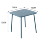 Voir la diapositive 4 : CONCEPT USINE Table de jardin 4 places carrée en acier bleu BERGAME