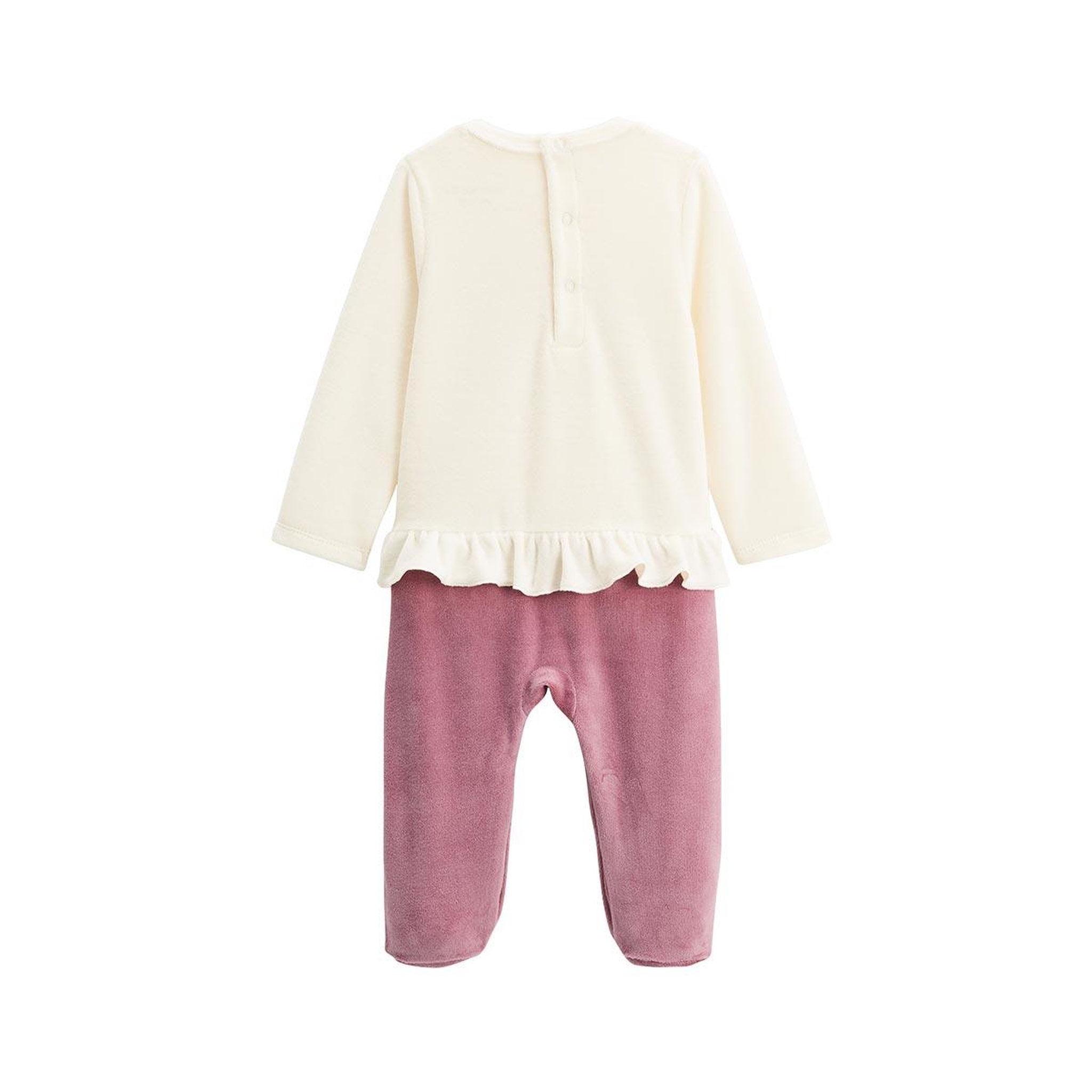 Voir la diapositive 2 : Petit Béguin Pyjama bébé en velours Matcha
