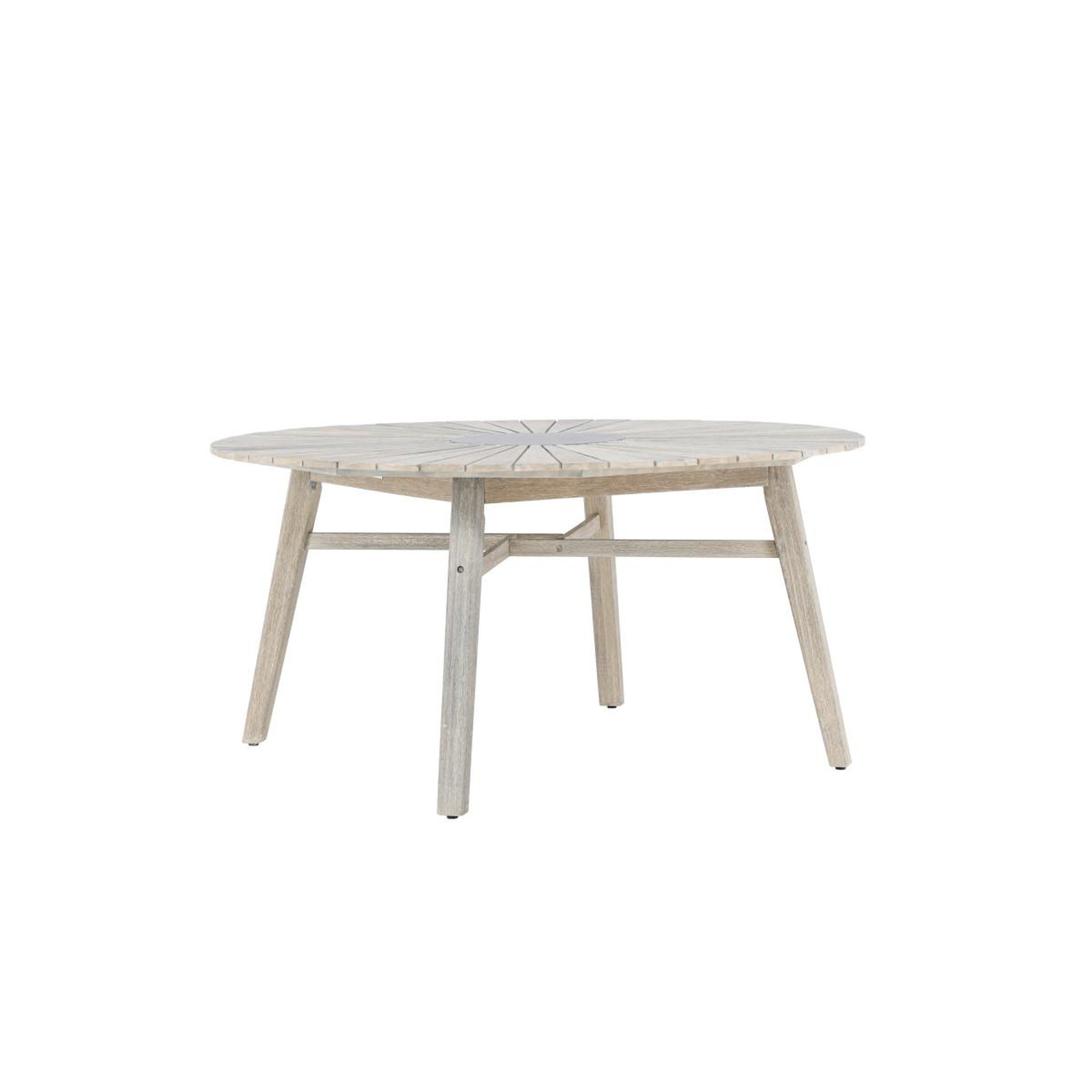Voir la diapositive 4 : Paris Prix Table de jardin ronde en acacia  rives  150cm blanc
