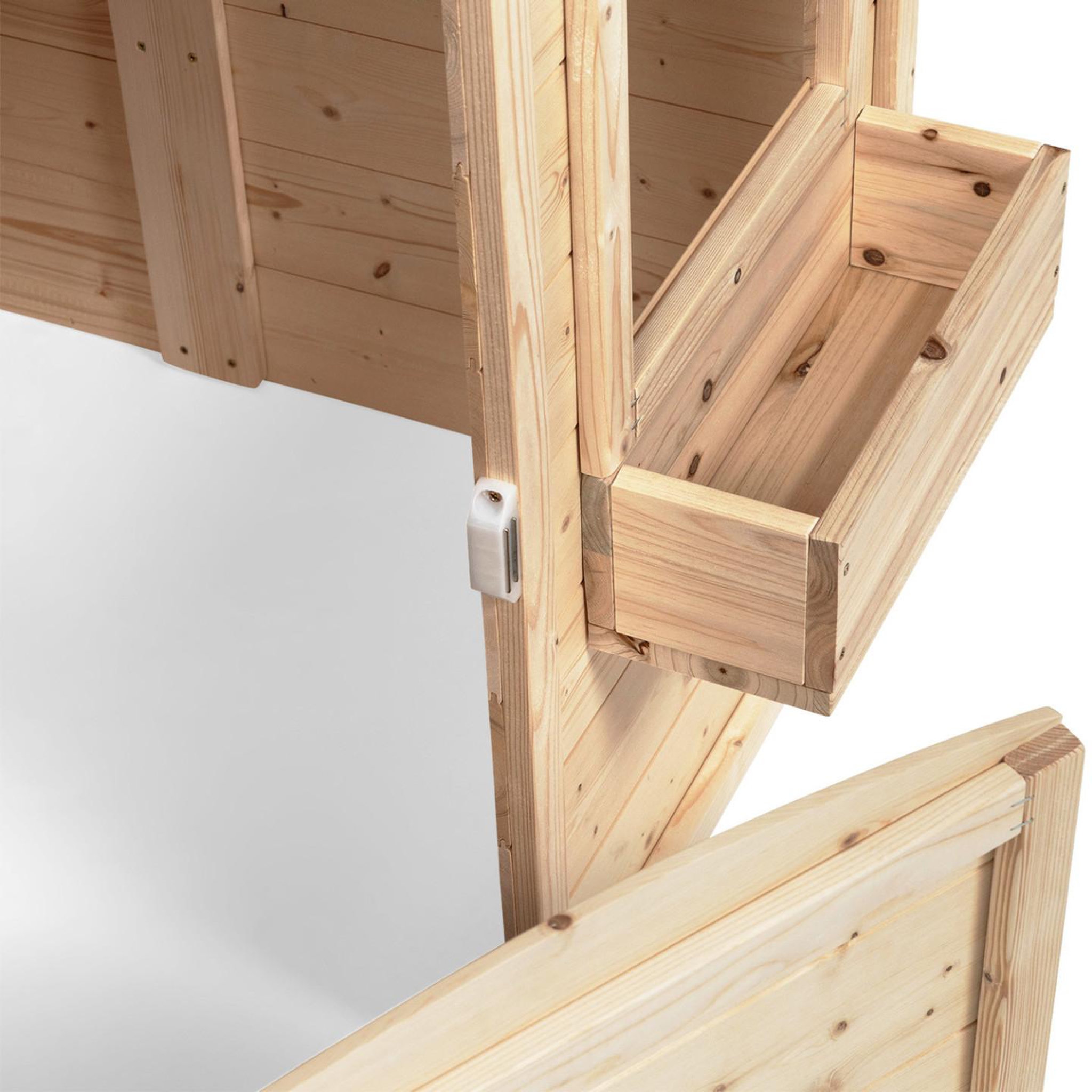 Voir la diapositive 5 : ID MARKET Maisonnette enfant en bois adventure, cabane de jeux extérieure