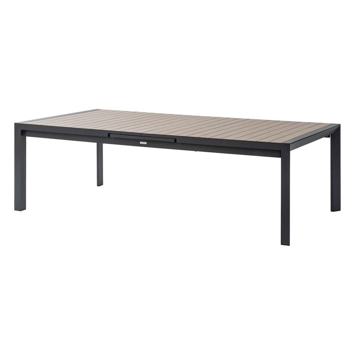 HESPERIDE Table de jardin extensible en aluminium effet bois 14 places EVASION