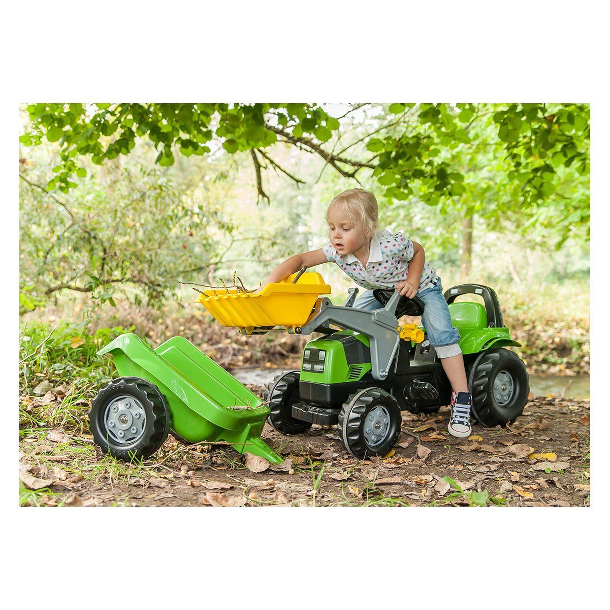 Voir la diapositive 3 : ROLLY TOYS Tracteur a pedales + remorque rollykid deutz-fahr 5115 g tb