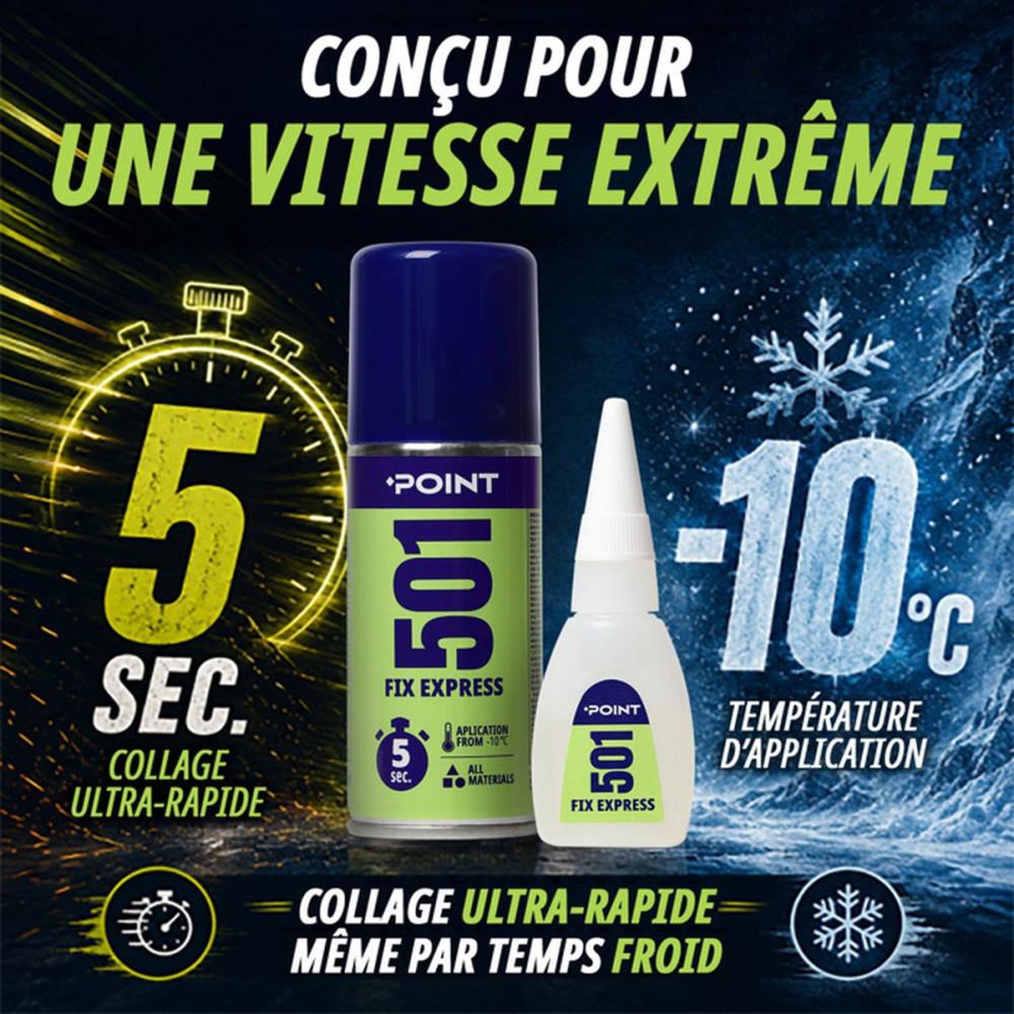 Voir la diapositive 5 : POINT Colle cyanoacrylate ultra-rapide avec activateur pour collage instantané POINT 501 Fix Express transparent 100 ml + 25 g