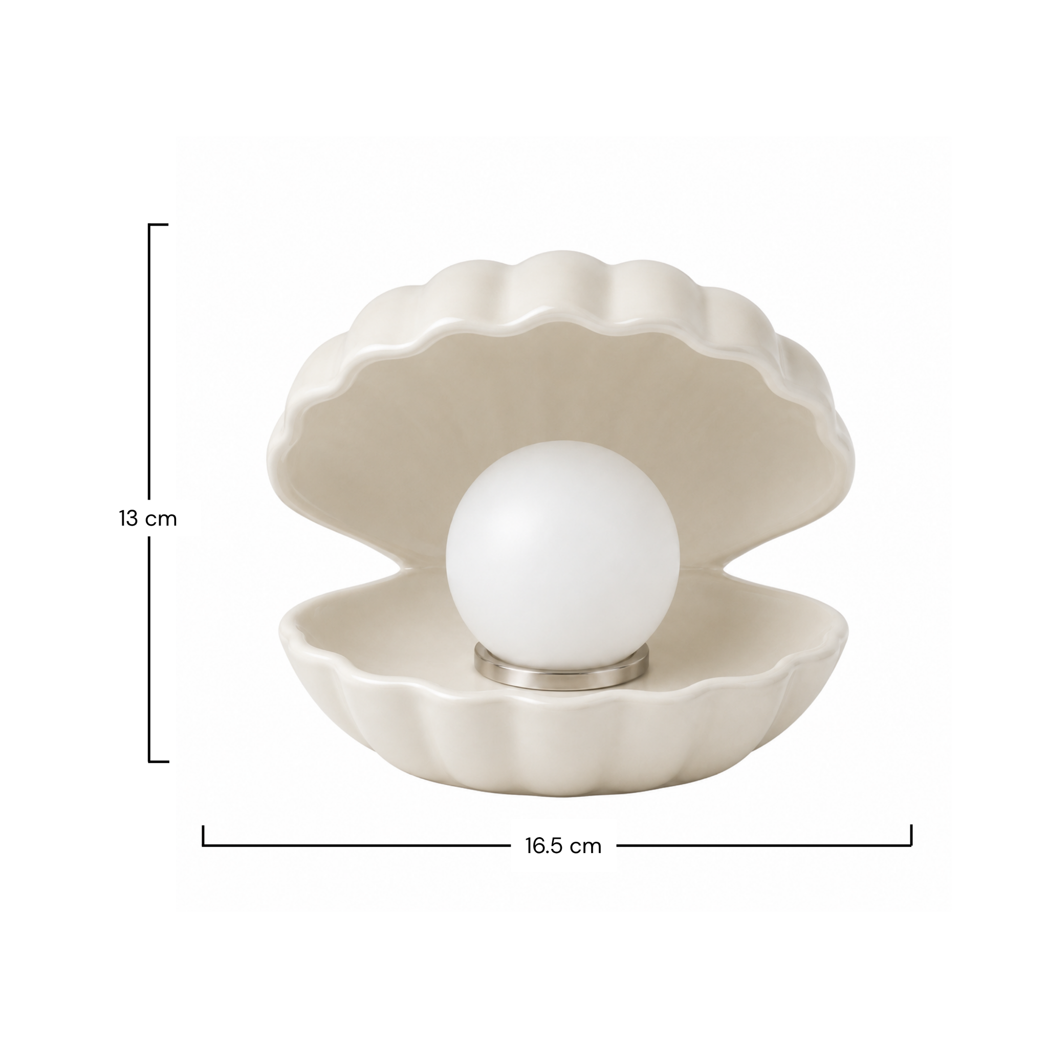 Voir la diapositive 4 : MAISON PAVANE Lampe à poser en céramique blanche-Shell