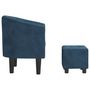 Voir la diapositive 4 : VIDAXL Fauteuil avec repose-pied bleu fonce velours