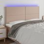 Voir la diapositive 1 : VIDAXL Tete de lit a LED Cappuccino 200x5x118/128 cm Similicuir