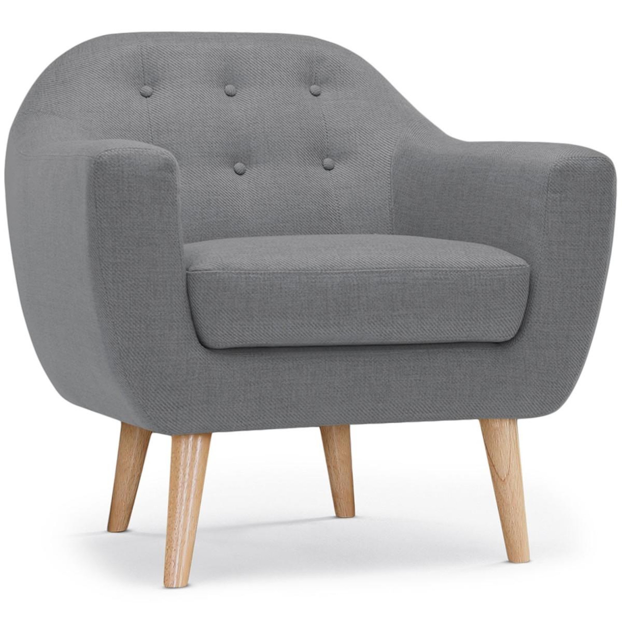 Voir la diapositive 1 : Paris Prix Fauteuil scandinave tissu  lopy  78cm gris