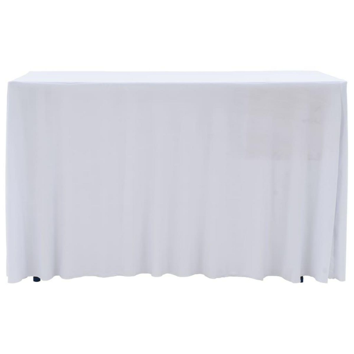 VIDAXL Nappes elastiques de table avec jupon 2 pcs 243x76x74cm Blanc
