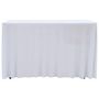 Voir la diapositive 2 : VIDAXL Nappes elastiques de table avec jupon 2 pcs 243x76x74cm Blanc